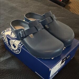 Birkenstock Blue Slippers with Molded Footbed